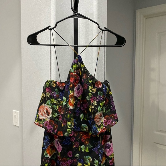 AIDAN MATTOX Womens Black Sleeveless V Neck Cocktail Straight leg Jumpsuit Sz 2 - Picture 3 of 9